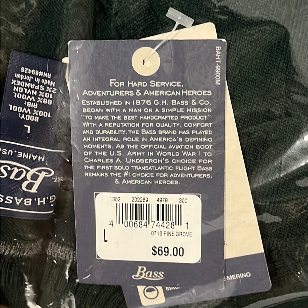 NWT G.H. BASS & CO. Mens Pine Grove 100% Wool Sweater - Picture 4 of 16